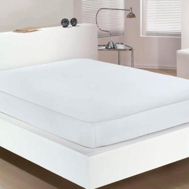 Imagem de Protetor De Colchão Tecebem Queen Malha Fundido Impermeável 1,58mx1,98mx40cm Branco