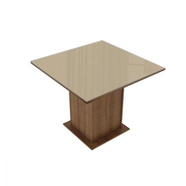 Imagem de Mesa Quadrada Tampo de Vidro Rustic/Crema Madesa