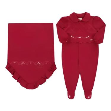 Imagem de Saída Maternidade Malha Suedine Bebê Menina Paraiso Rf 17764-Feminino