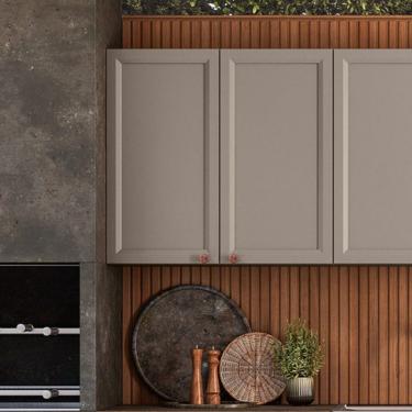 Imagem de Armário Aéreo Para Cozinha 80cm 2 Portas Unna Gris