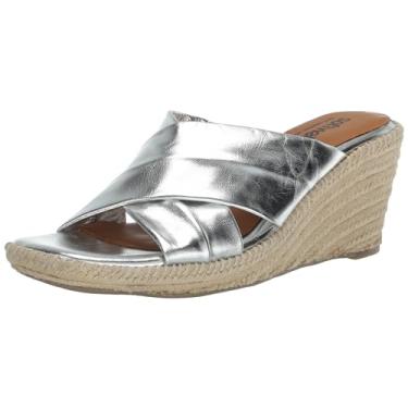 Imagem de SoftWalk Sandália anabela feminina Hastings, Prata, 10 Narrow