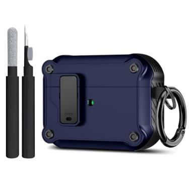 Imagem de Capa compatível com Airpods Pro 3 (2025), capa para Airpods Pro 3ª geração com kit de limpeza de chaveiros, capa de silicone macio à prova de choque para mulheres e homens