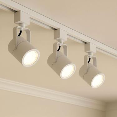 Imagem de Kit Trilho Eletrificado 1m + 3 Spots P/Lâmpada GU10 MR16 - Lâmpadas LED Inclusas Substituíveis - Escolha Cor e Luz - Bivolt (Branco (Frio 6500k))