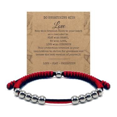 Imagem de Pilha de pulseira para mulheres, joias modernas, pulseiras de contas de tecelagem ajustável, empilhável, simples, versátil, minimalista, cartão em camadas, alça de contas, presente fresco e elegante