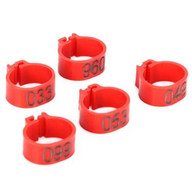 Imagem de aqxreight 100 Unidades de Pombos Identificam 001-100 Faixas de Perna de Aves Numeradas Anel de pé 12 Mm Vermelho Com Número para Uso Em Pés de por tempo. Pode Ser Fácil Fácil Ser Plástico (Anel