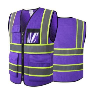 Imagem de Colete de segurança ASIPHITU refletivo de alta visibilidade roxo taman
