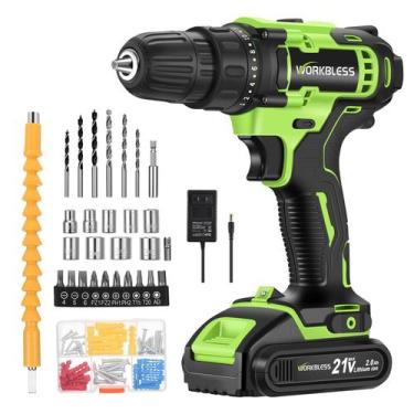 Imagem de Power Drill WorkBless 21V sem fio com carregador de bateria 28 unidade