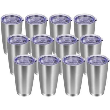 Imagem de Copo VEGOND 600ml de aço inoxidável isolado a vácuo, pacote com 12