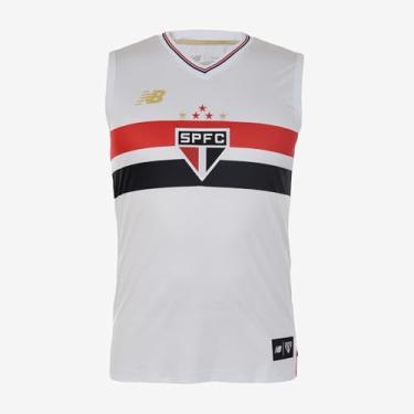 Imagem de Regata Masculina Nb Torcedor Home Spfc 2025, Masculino, Branco/Vermelho/Preto, G