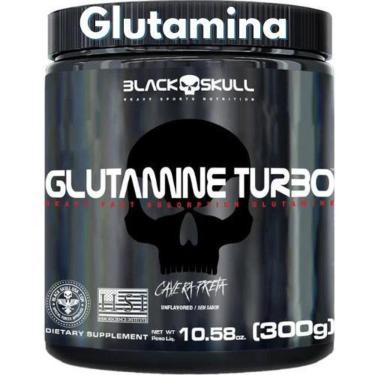 Imagem de Glutamina Turbo 300g Black Skull Suplemento em pó LGlutamine Caveira Preta-Unissex