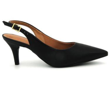 Imagem de Sapato Feminina Vizzano 1185.700 Salto Alto Mule Fivela Social Leve, 3