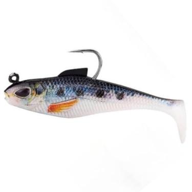 Imagem de ASYHV Isca de pesca macia com chumbo realista 3D – Isca de natação com cauda de remo pré-equipada para peixe mandarim, robalo e mais – Isca de afundamento para água doce e salgada, 3 peças (pontos de