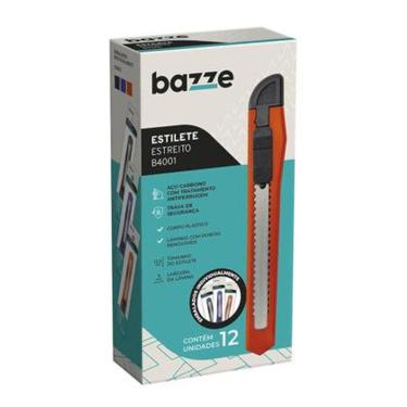 Imagem de Caixa de Estilete Lamina estreito com 12 Unidades Bazze