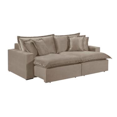 Imagem de Sofá 2 Lugares Retrátil Com Encosto Fixo Linho M-145 Martins Bege