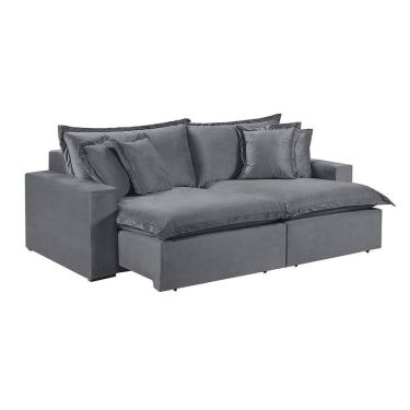 Imagem de Sofá 4 Lugares Retrátil Com Encosto Fixo Martins M-145 Grafite