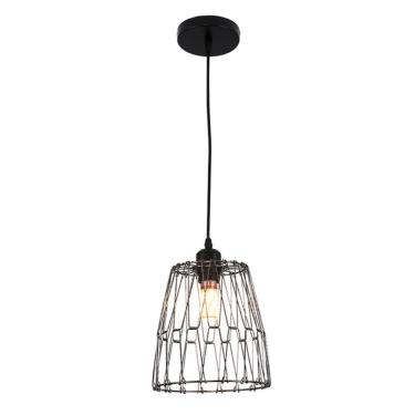 Imagem de Lustre Pendente Luminaria Ajustavel Rustica Moderna Metal Aramado Sala Mezanino Quarto