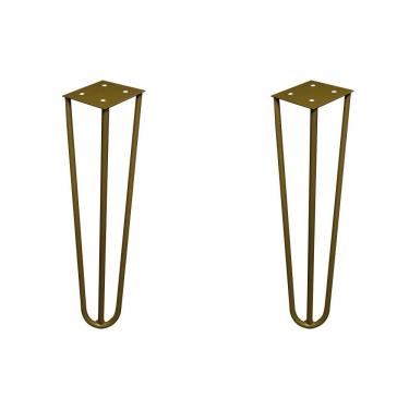 Imagem de Kit 2 Pés De Metal 25 Cm Rack E Puffs Dourado
