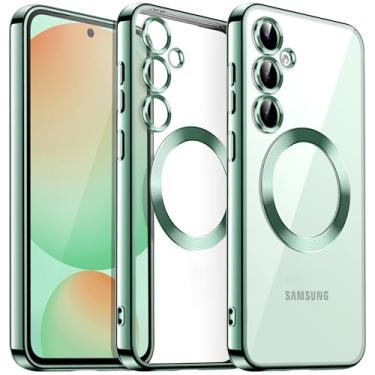 Imagem de JETech Capa Claro Macia para Samsung Galaxy S24 FE, Case Proteção Total da Lente da Câmera, Compatível com Carregamento Sem Fio MagSafe, Capinha de Telefone TPU Galvanizada (Menta Verde)