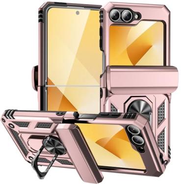 Imagem de Capa para Samsung Galaxy Z Flip 6 Flip6 Capinha | Capa de proteção contra quedas de nível militar com suporte - Rosa