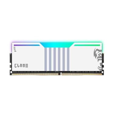 Imagem de Memória RAM CLANM DDR4 8GB 3200MHz CL19 com Dissipador Branco e Iluminação RGB Desempenho para PC Gamer e Multitarefas