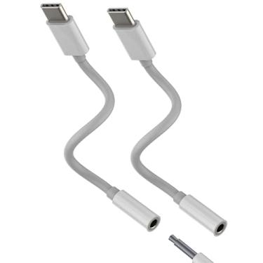 Imagem de Adaptador USB C para conector de fone de ouvido de 3,5 mm (pacote com 2) Dongle macho tipo C para iPhone 16 15 Pro Max compatível com Samsung para iPad Android Audio DAC adaptador para fones de ouvido