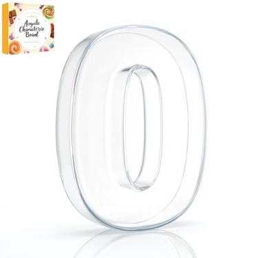 Imagem de Bandeja preenchível com letras de charcutaria acrílica de 25,4 cm, pratos de servir reutilizáveis em formato de número do alfabeto para tábua de charcutaria, frutas, doces, bolos, decoração de festa