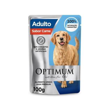 Imagem de Ração Úmida Optimum Sachê para Cães Adultos Sabor Carne 100g