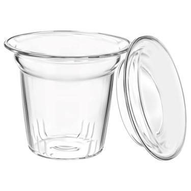 Imagem de Infusor de chá de vidro com tampa/porta-copos de dupla finalidade para teabloom, coadores de chá de vidro para folhas de chá soltas, mais íngreme universal para bules, caneca, garrafa, copo, copos de