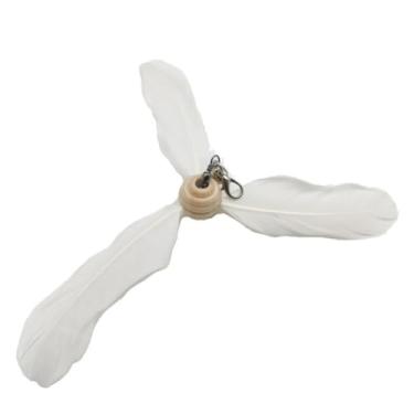 Imagem de Luzhengyang Recargas de varinha Feather Cat Teaser – Cabeças inspiradas em pássaros naturais, acessórios de brinquedo de gato para brincadeiras interativas (pacote com 5) (refil de moinho de vento