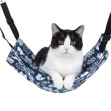 Imagem de Tucnoeu Rede para gatos reversível para pendurar na gaiola, rede macia para animais de estimação com alças ajustáveis, redes de dormir macias para gatos, filhotes, furões e animais pequenos (M)