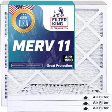 Imagem de Filter King Filtro de ar 13 x 24 x 1 | Pacote com 6 | Filtros de forno A/C plissados MERV 11 HVAC | Feito nos EUA | Tamanho real: 33 x 61 x 1,90 cm