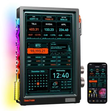 Imagem de Divoom Times Frame-25.7 cm Moldura digital transparente IPS Smart Linux OS com botão giratório RGBLED WiFi 64GB 400 + mostradores de relógio widget 50 + feeds API modo presente pixel art exibição
