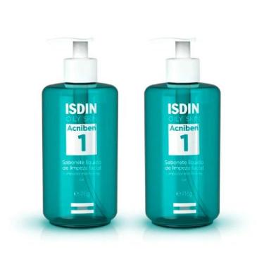 Imagem de Kit 2 Sabonete de Limpeza Facial Líquido Isdin Acniben 416g Cada