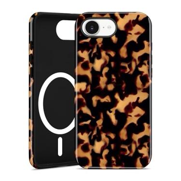 Imagem de Aitipy Capa de telefone magnética de tartaruga para iPhone 16e, compatível com MagSafe, linda estampa de leopardo marrom e TPU macio e policarbonato rígido à prova de choque para mulheres e meninas