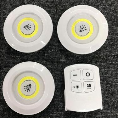Imagem de Lâmpadas Led Spot Sem Fio Kit 3 Controle Remoto Portátil - Relet