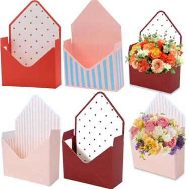 Imagem de Buquê florista caixas de envelope estilo misto buquê de flores embalagem caixas de papel de presente envelope bolsa de presente para dia dos namorados, dia das mães, decoração de festa de aniversário