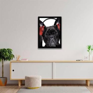Imagem de Quadro Decorativo Bulldog Francês Música 34x23Cm - Quadros On-Line