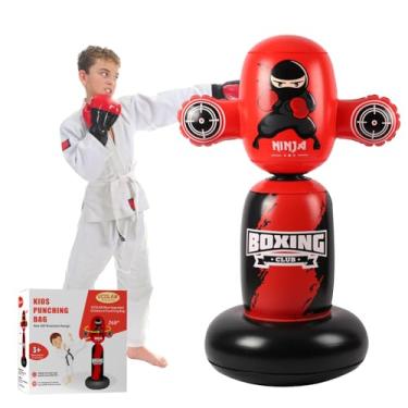 Imagem de VCOLAN Saco de pancadas para crianças, saco de pancadas infantil de 122 cm, novo saco de boxe inflável giratório de 360° para meninos, presente de aniversário de Natal para crianças de 3 a 6 anos