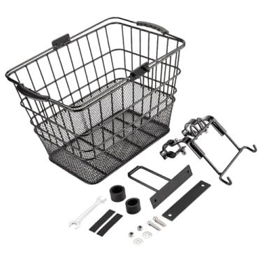 Imagem de kowaku Cesta de bicicleta com gancho para guidão, organizador para bicicletas, bagageiro e suporte para animais de estimação, Style B