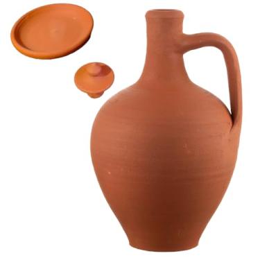 Imagem de Pote de água indiano mexicano de barro de terracota de argila natural, jarro para beber, bebida ayurveda, saudável, cerâmica não esmaltada, estilo tradicional, dispensador de lama, frasco mexicano