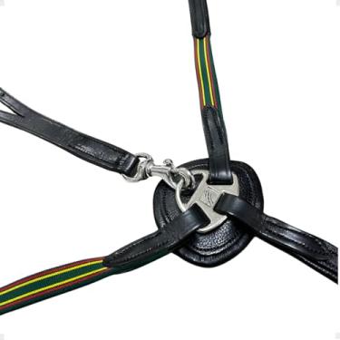 Imagem de Peitoral e Martingal para Cavalo, Elástico Importado, Marrom e Preto, com Fivelas de Inox Premium, para Treino e Competição