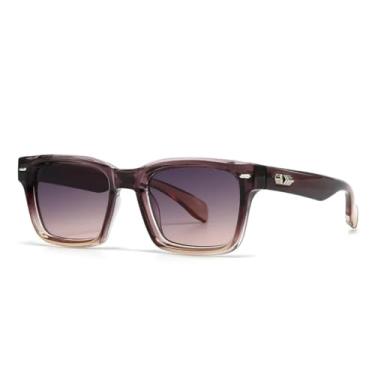Imagem de VFDHN Óculos de Sol Vintage Feminino Punk com Rebites, Lentes Degradê Estilo Retrô Masculino, Proteção UV400 (TYJ222-4)