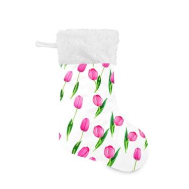 Imagem de GakkiGii Pacote com 2 meias tulipas de Natal, decoração grande para pendurar na parede da árvore da lareira, 45 x 31 cm