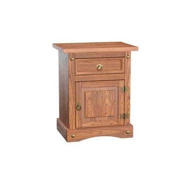 Imagem de Mesa de Cabeceira em Madeira Carvalho Rústico 1 Gaveta 1 Porta Marin Brasil
