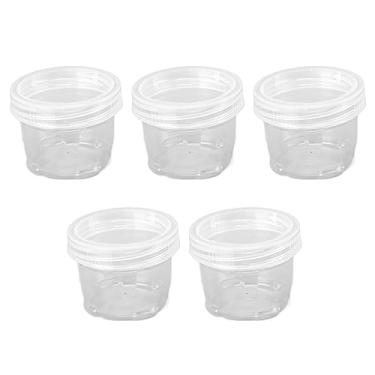 Imagem de YOUTHINK Garrafa Portátil do Molho de 5 Pces, Copos Pequenos Plásticos Reusáveis ​​do Molho de Mergulho Com Tampas, Ideal para Viagens e Atividades Ao Ar Livre (Branco)