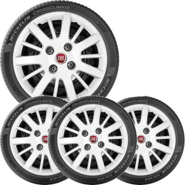 Imagem de 4X Calota Fiat Palio Novo Uno Siena Aro 14 Com Emblema 073Cb
