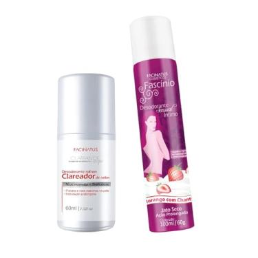 Imagem de Desodorante Roll-on Clareador De Axilas + Desodorante Íntimo (Morango, Roll-on)