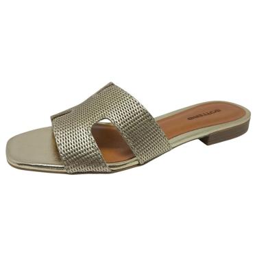 Imagem de Rasteira Feminina Couro Conforto Casual Versátil Bottero