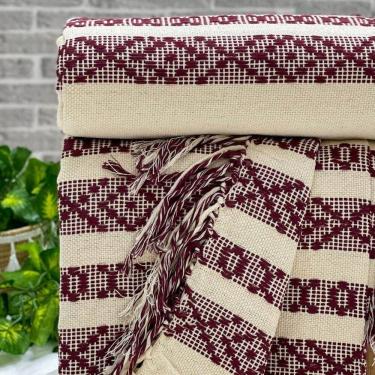 Imagem de Manta Ravenna King 230cm X 250cm Cru/roxo