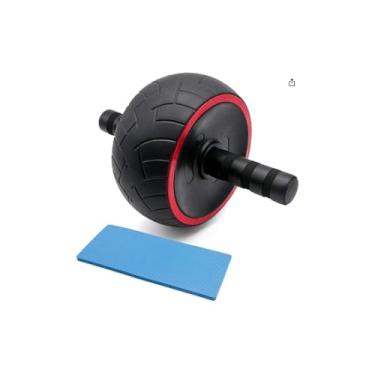 Imagem de Roda Abdominal com Tapete, Aço e PVC, Suporta até 120kg, 33cm x 17,5cm, para Exercícios Abdominais e Lombares